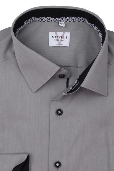 Produktbild f�r 'MARVELIS Modern Fit Hemd Langarm Doppelkragen Chambray grau'
