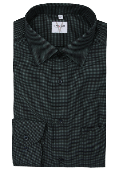 Produktbild f�r 'MARVELIS Modern Fit Hemd Langarm New Kent Kragen Struktur gr�n'