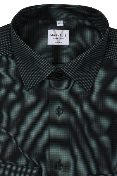 Produktbild f�r 'MARVELIS Modern Fit Hemd Langarm New Kent Kragen Struktur gr�n'