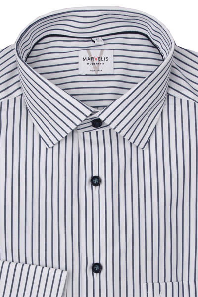 Produktbild f�r 'MARVELIS Modern Fit Hemd Langarm New Kent Kragen Streifen blau'