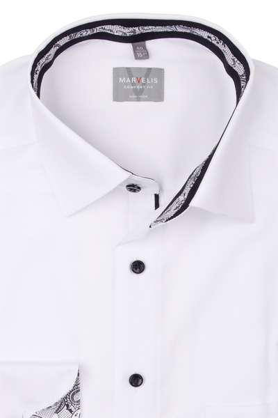 Produktbild f�r 'MARVELIS Comfort Fit Hemd Langarm New Kent Kragen wei�'