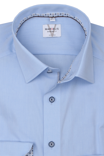 Produktbild fr 'MARVELIS Modern Fit Hemd Langarm New Kent Kragen hellblau'