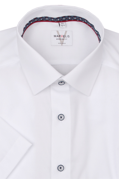 Produktbild fr 'MARVELIS Modern Fit Hemd Halbarm New Kent Kragen wei'