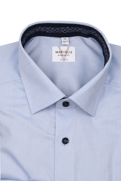 Produktbild f�r 'MARVELIS Modern Fit Hemd Langarm New Kent Kragen Struktur hellblau'
