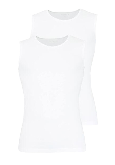 MARVELIS Slim Fit Herren Tanktop Doppelpack Rundhals Stretch wei�