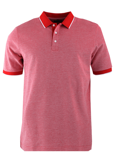 MARVELIS Halbarm Poloshirt geknpfter Kragen Pique weinrot