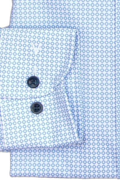 MARVELIS Modern Fit Hemd Langarm New Kent Kragen Stretch Punkte hellblau