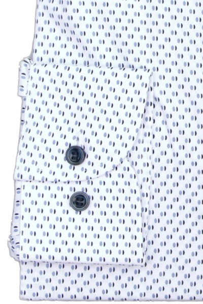 MARVELIS Modern Fit Hemd extra langer Arm New Kent Kragen Muster weiß