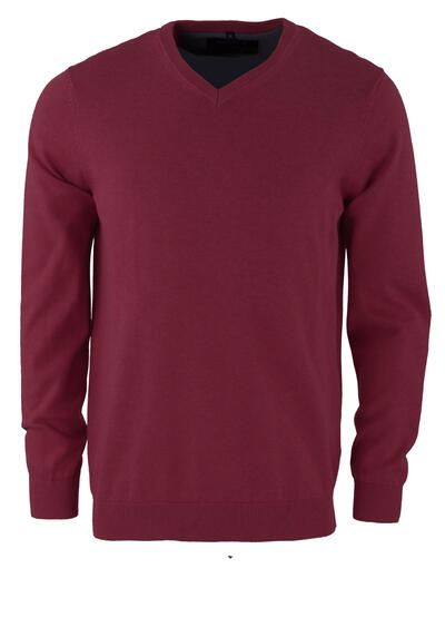 Produktbild f�r 'MARVELIS Strick Pullover Langarm V-Ausschnitt weinrot'