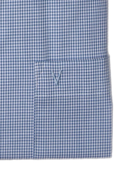 Produktbild fr 'MARVELIS Modern Fit Hemd Langarm New Kent Kragen Karo mittelblau'