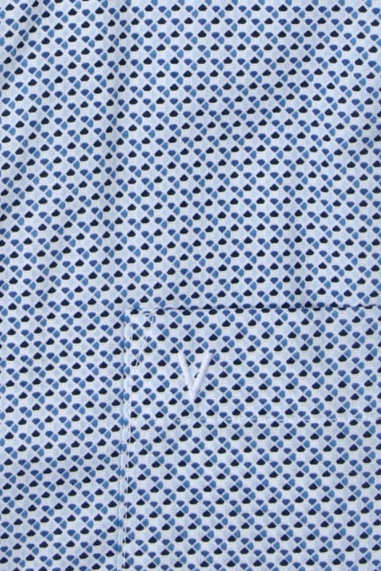 Produktbild fr 'MARVELIS Modern Fit Hemd Halbarm New Kent Kragen Muster hellblau'