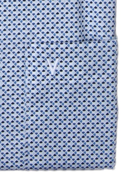 Produktbild fr 'MARVELIS Comfort Fit Hemd Langarm New Kent Kragen Muster blau'