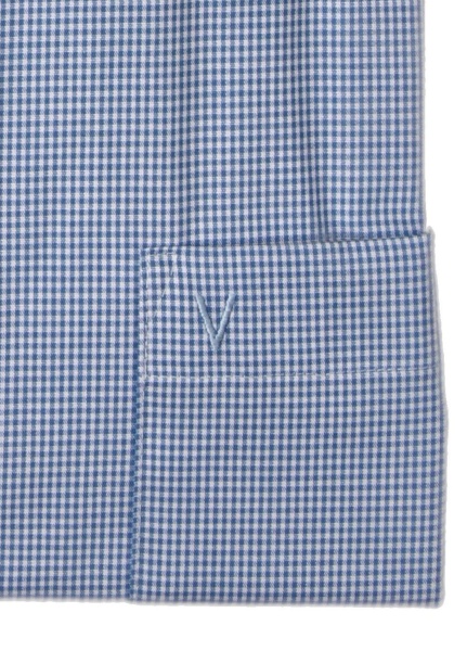 Produktbild fr 'MARVELIS Comfort Fit Hemd Langarm New Kent Kragen Karo mittelblau'