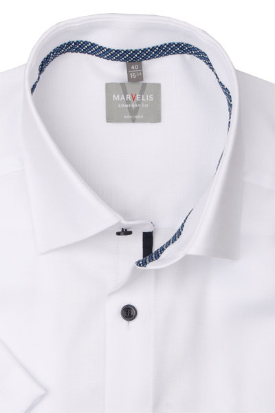 Produktbild fr 'MARVELIS Comfort Fit Hemd Halbarm New Kent Kragen wei'