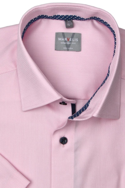 Produktbild fr 'MARVELIS Comfort Fit Hemd Halbarm New Kent Kragen rosa'