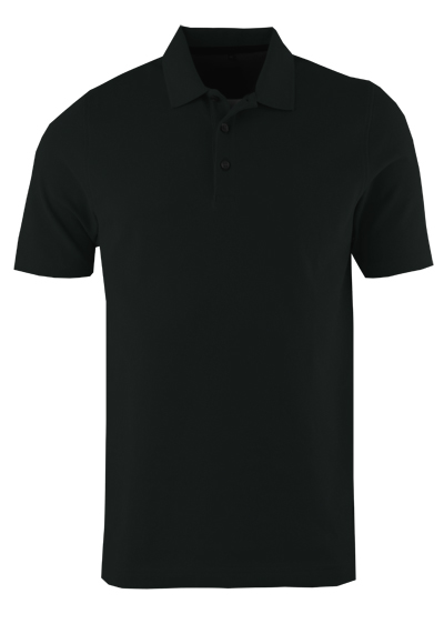 MARVELIS Halbarm Poloshirt geknpfter Kragen Pique schwarz