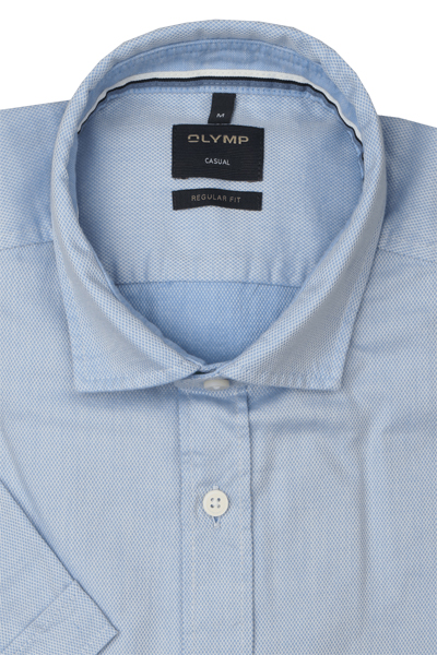 Produktbild fr 'OLYMP Casual regular fit Hemd Halbarm New Kent Kragen Struktur hellblau'