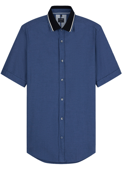 Produktbild f�r 'OLYMP Casual Hemd Halbarm Polokragen Oxford dunkelblau'