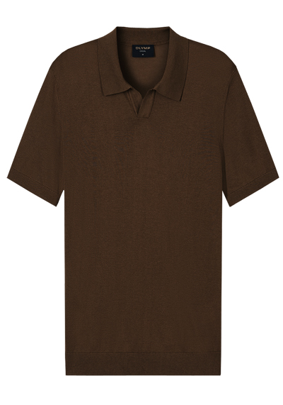 Produktbild f�r 'OLYMP Casual Polo Halbarm Polokragen Strick schwarzbraun'