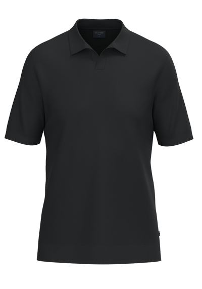 OLYMP Casual Polo Halbarm Polokragen Strick schwarz preisreduziert