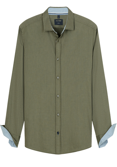 Produktbild f�r 'OLYMP Casual Hemd Langarm New Kent Kragen Struktur oliv'