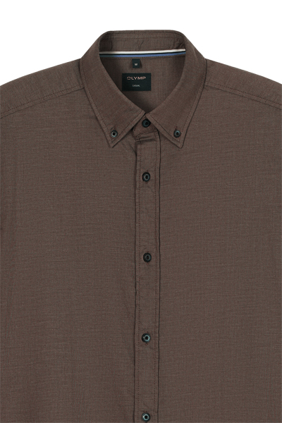 Produktbild f�r 'OLYMP Casual Hemd Langarm Button Down Kragen Faux dunkelbraun'
