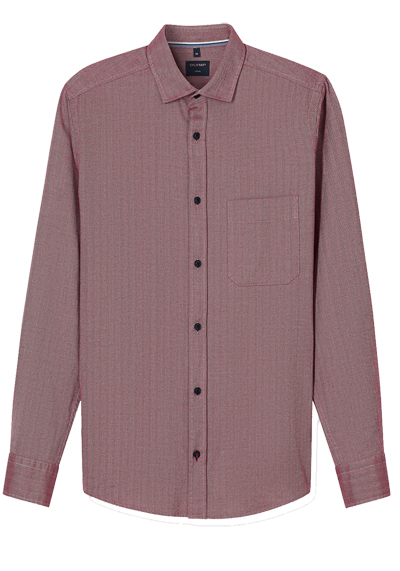 Produktbild f�r 'OLYMP Casual Hemd Langarm New Kent Kragen Fischgrat weinrot'