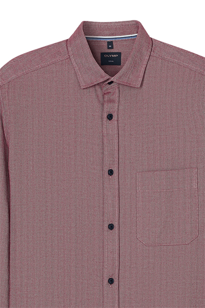 Produktbild f�r 'OLYMP Casual Hemd Langarm New Kent Kragen Fischgrat weinrot'