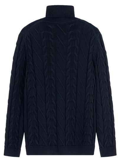 Produktbild f�r 'OLYMP Rollkragenpullover Langarm Struktur Strick nachtblau'