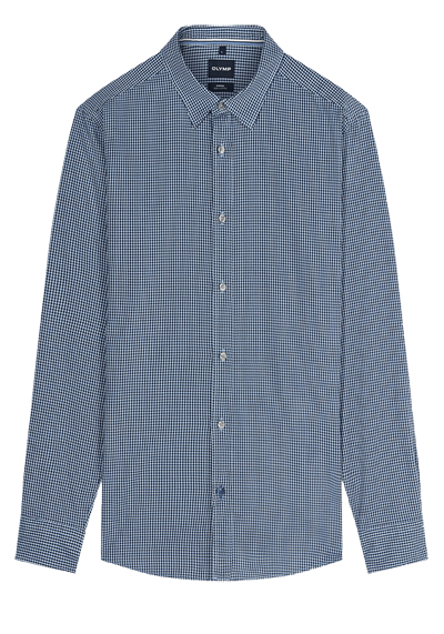Produktbild f�r 'OLYMP Casual Hemd Langarm New Kent Kragen Muster blau'