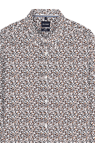 Produktbild f�r 'OLYMP Casual Hemd Langarm New Kent Kragen Muster wei�'