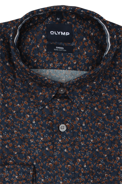 Produktbild f�r 'OLYMP Casual Hemd Langarm New Kent Kragen Muster blau'