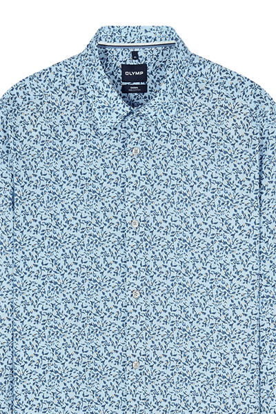 Produktbild f�r 'OLYMP Casual Hemd Langarm New Kent Kragen Muster hellblau'