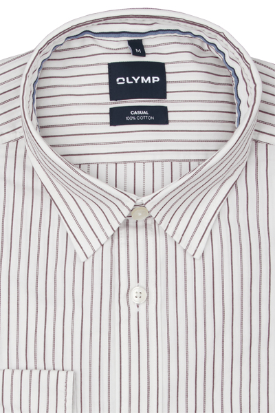 Produktbild f�r 'OLYMP Casual Hemd Langarm New Kent Kragen Streifen wei�'