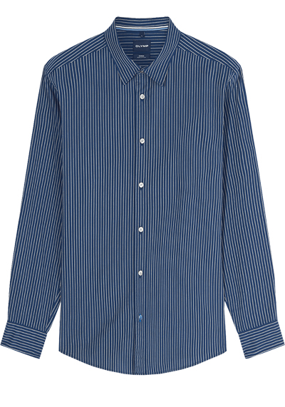 Produktbild f�r 'OLYMP Casual Hemd Langarm New Kent Kragen Streifen blau'