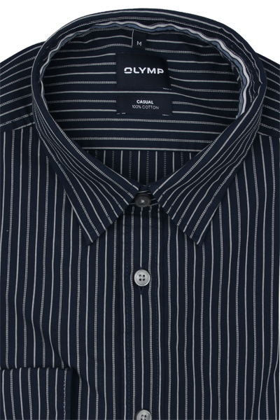 Produktbild f�r 'OLYMP Casual Hemd Langarm New Kent Kragen Streifen blau'