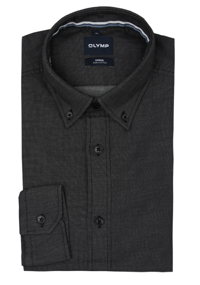 Produktbild f�r 'OLYMP Casual Hemd Langarm Button Down Kragen Struktur anthrazit'