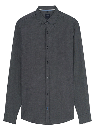 Produktbild f�r 'OLYMP Casual Hemd Langarm Button Down Kragen Struktur anthrazit'