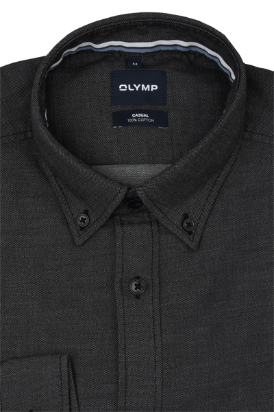 Produktbild f�r 'OLYMP Casual Hemd Langarm Button Down Kragen Struktur anthrazit'