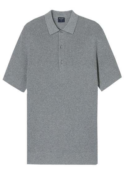Produktbild f�r 'OLYMP Casual Strick Polo Halbarm gekn�pfter Polokragen Strick grau'