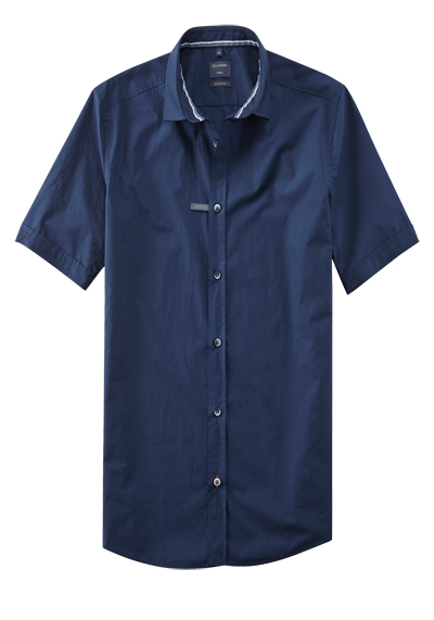 Produktbild fr 'OLYMP Casual regular fit Hemd Halbarm New Kent Kragen Papertouch nachtblau'