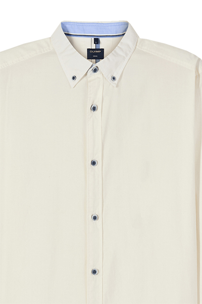 Produktbild f�r 'OLYMP Casual Hemd Langarm Button Down Kragen Fischgratstruktur wei�'