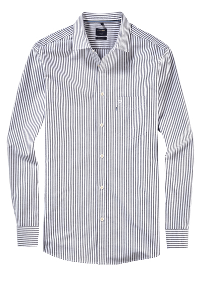 Produktbild f�r 'OLYMP Casual regular fit Hemd Langarm New Kent Kragen Streifen blau'