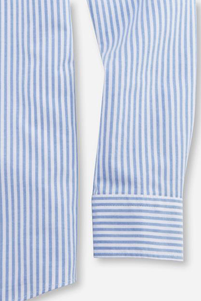 OLYMP Casual regular fit Hemd Langarm New Kent Kragen Streifen blau