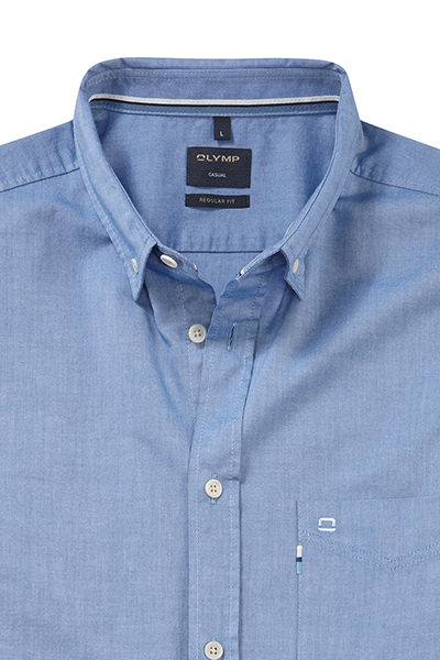 OLYMP Casual Regular Fit Hemd Langarm Button Down Kragen Oxford blau