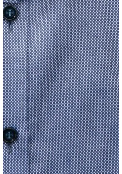 OLYMP No. Six super slim Hemd extra langer Arm New Kent Kragen Struktur navy