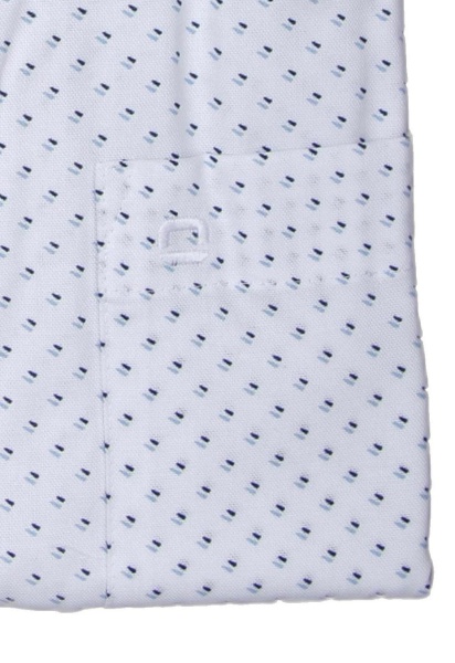 OLYMP Luxor modern fit Hemd extra kurzer Arm New Kent Kragen Muster wei