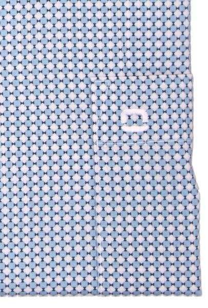OLYMP Luxor modern fit Hemd extra langer Arm New Kent Kragen Muster blau