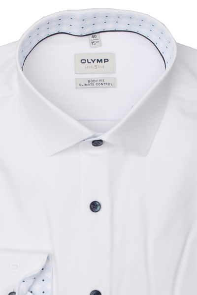 Produktbild fr 'OLYMP Level Five 24/Seven body fit Hemd extra langer Arm New Kent Kragen Twill wei'