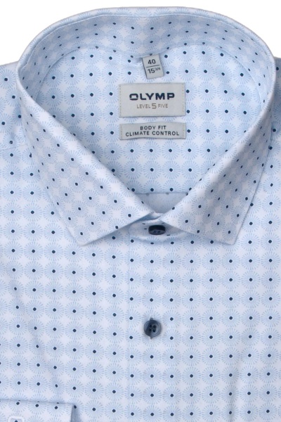 Produktbild fr 'OLYMP Level Five 24/Seven body fit Hemd extra langer Arm Muster wei'